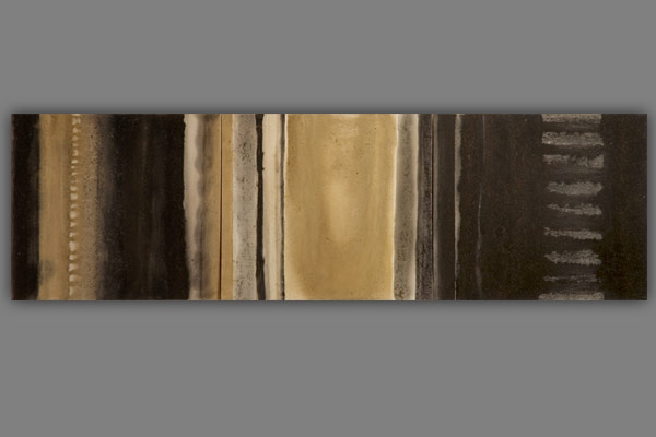 <font color=#bdbdb6 face=Verdana><strong>When Walking I</strong><br />
Soil collected during day walk on Monts Forez <em>- 84 x 74 cm wide. 2005</em></font>