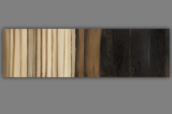 <font color=#bdbdb6 face=Verdana><strong>When Walking II</strong><br />
Soil collected during day walk on Black Hill <em>- 84 x 74 cm wide. 2005</em></font>